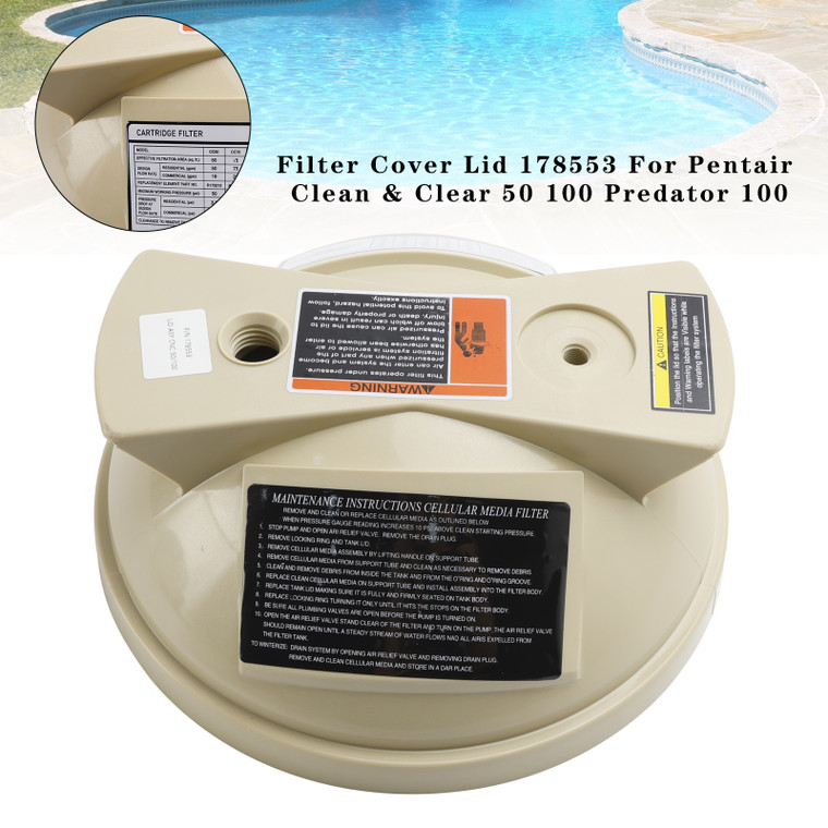 Pentair Clean & Clear 50 100 Predator 100 Filter Cover Lid 178553 Generic