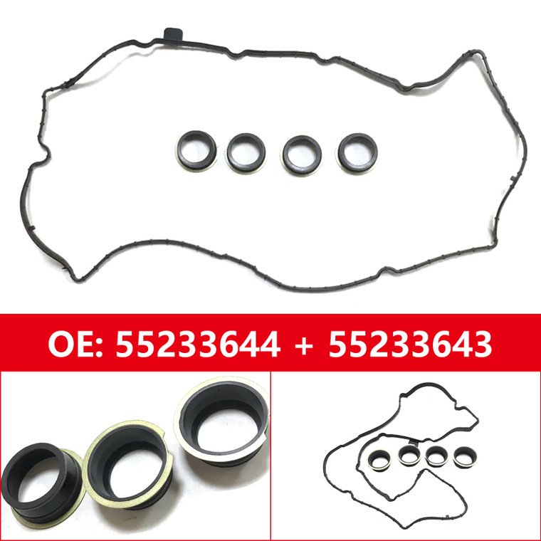 LANCIA ALFA ROMEO FIAT Jeep RENEGADE 1.4T Rocker Cover Gasket Spark Plug Seal 55233643 55233644 Generic