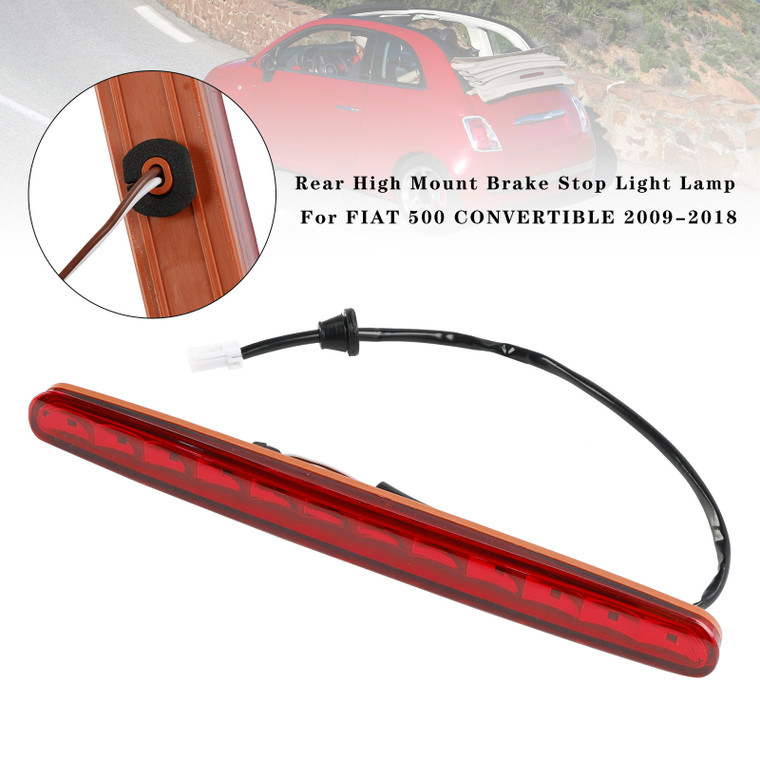 2009-2018 FIAT 500 CONVERTIBLE Rear High Mount Brake Stop Light Lamp 77365246 Generic