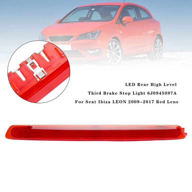 2009-2017 Seat Ibiza LEON LED Rear High Level Third Brake Stop Light 6J0945097A Red Generic