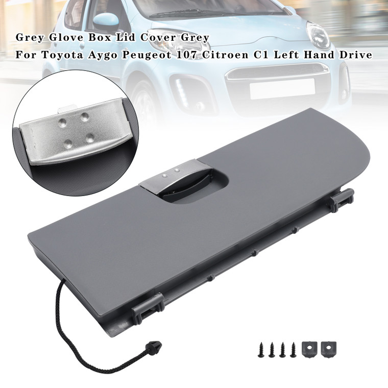 2005-2014 First generation Aygo Citroen C1 LHD Grey Glove Box Lid Cover Grey Generic