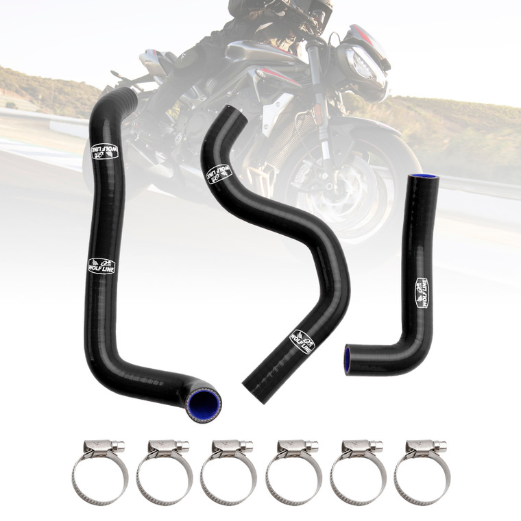 2020-2022 Triumph Street Triple 765R/ 765RS Silicone Radiator coolant Hose kit Black Generic