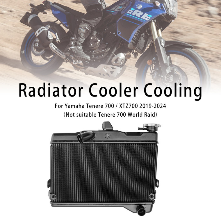 2019-2024 Yamaha Tenere 700 / XTZ700 Radiator Cooling Engine Cooler Black Generic