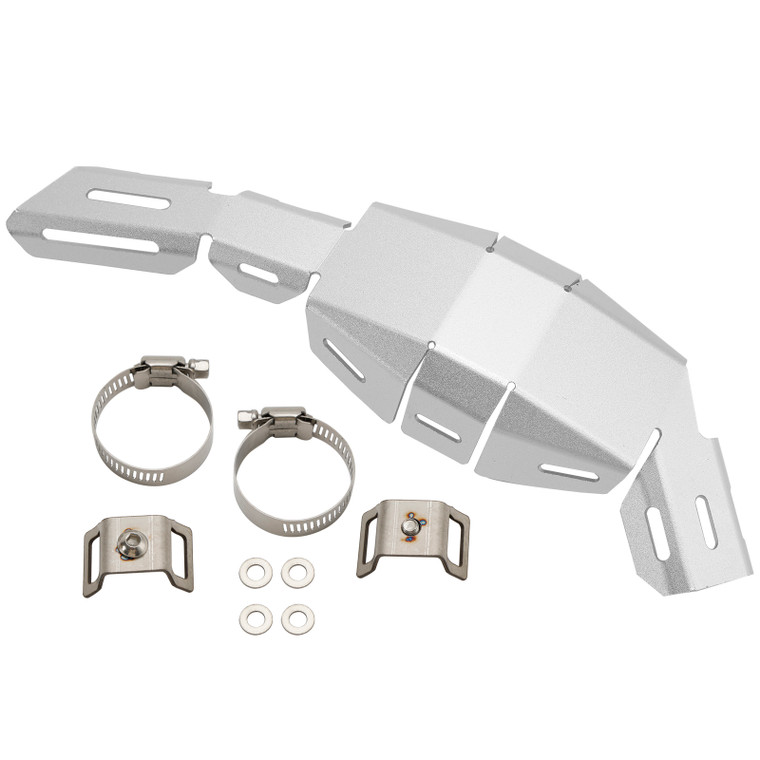 2021-2023 HONDA CRF 250 300 Steel Exhaust Muffler Pipe Bracket Decorative Cover Silver Generic
