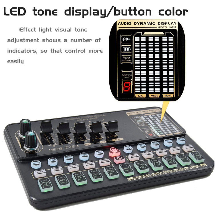 V10 Sound Card Live Sound Card Set Condenser Microphone Mobile Karaoke Computer Live Tik Tok Equipment Set M800 V10Xpro Sound Card Set Black