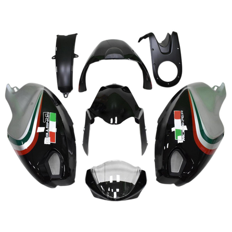 All years Ducati Monster 696 796 1100 S EVO Injection Fairing Kit Bodywork Plastic ABS Amotopart Fairing #122