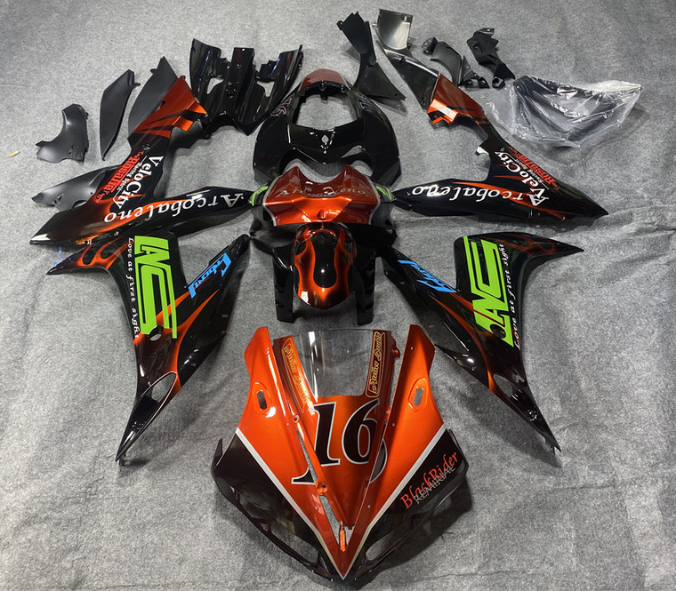 2002-2003 Yamaha YZF-R1 Injection Fairing Kit Bodywork Plastic ABS Amotopart Fairing #022