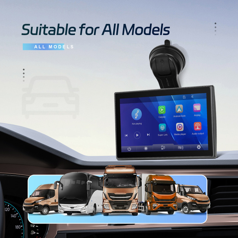 7" Touch Screen Apple CarPlay Android Auto Horizontal Vertical Switching Display