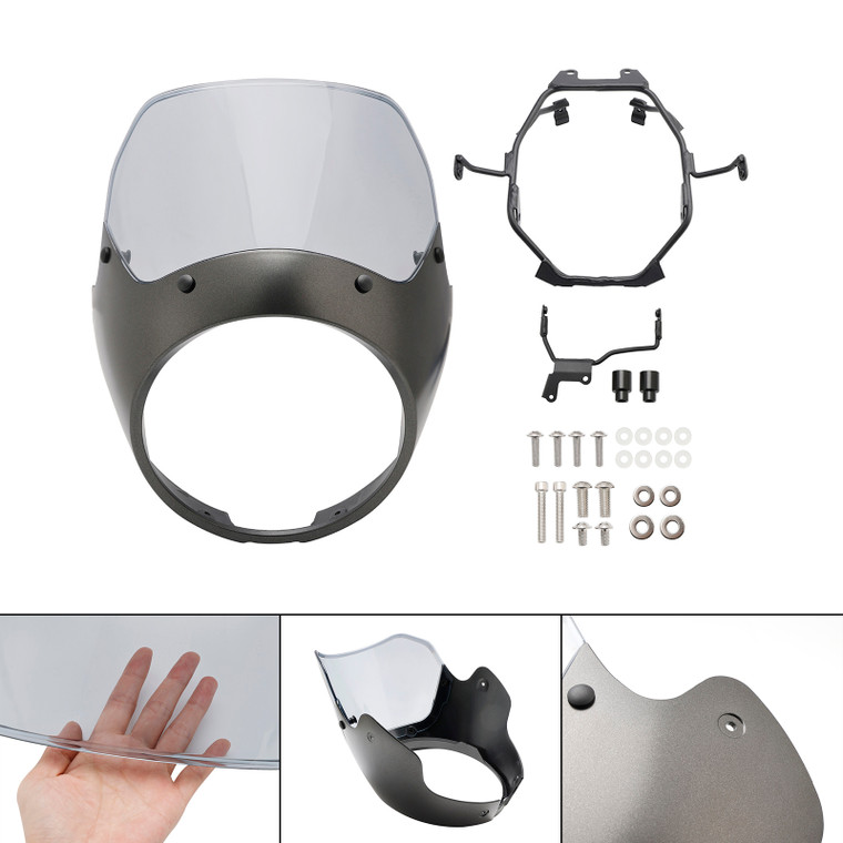 2023-2024 HONDA GB350 GB350S Windshield WindScreen Headlight Fairing Cover Matt Gray+Gray Generic