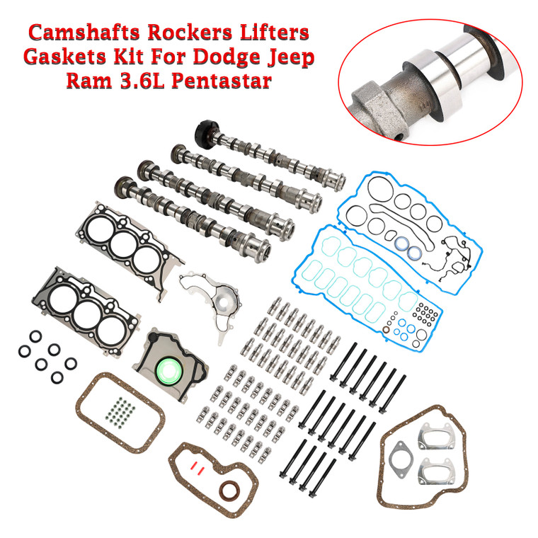 Camshafts Rockers Lifters Gaskets Kit For Dodge Jeep Ram 3.6L Pentastar