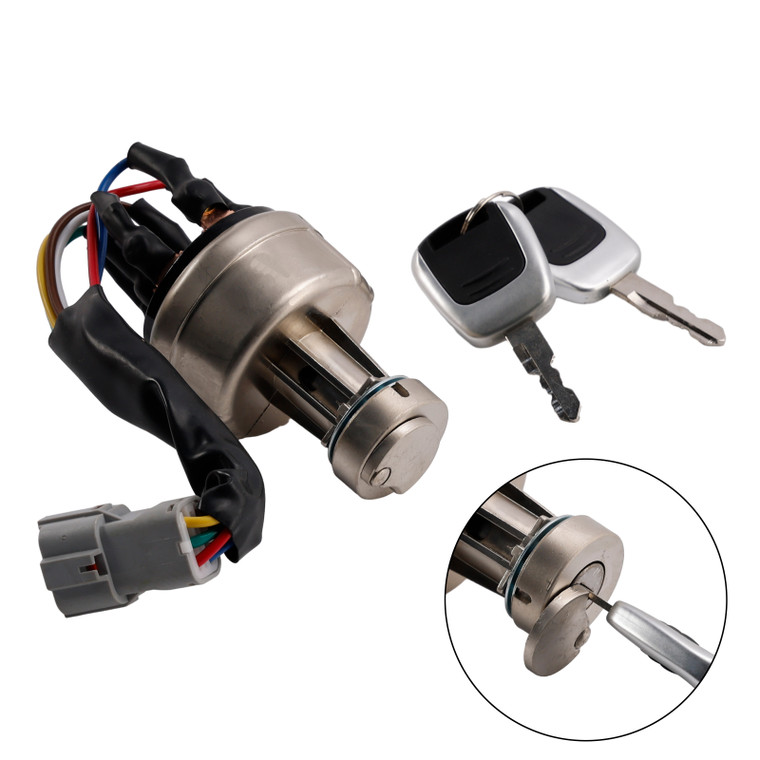 Hyundai Excavator R150 R220 R215 R225-7-9 Ignition Starter Switch With 2 Keys 21Q4-00090 Generic