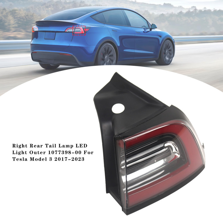 2017-2023 Tesla Model 3 Right Rear Tail Lamp LED Light Outer 1077399-00 Generic