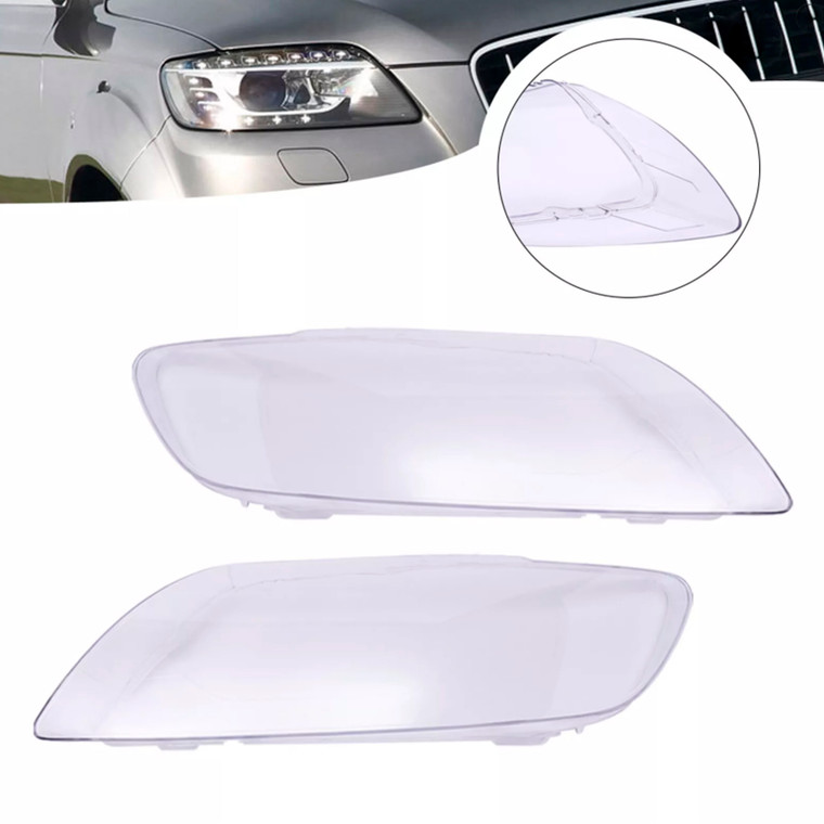 2006-2015 Audi Q7 2PCS Front Headlight Glass Clear Cover Generic