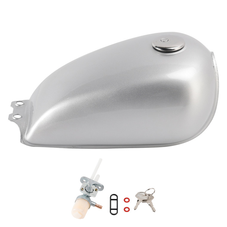 1994-1999 Suzuki GN 125 (NF41A) 4T Retro Gas Fuel Tank Gloss Silver Generic
