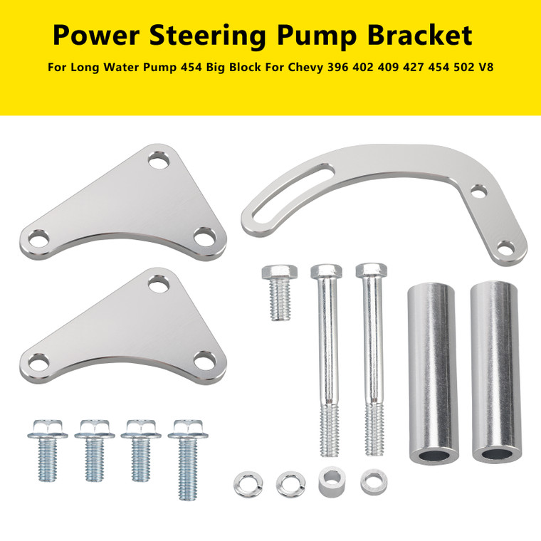 Chevy 396 402 409 427 454 502 V8 for Long Water Pump 454 Big Block Power Steering Pump Bracket Generic