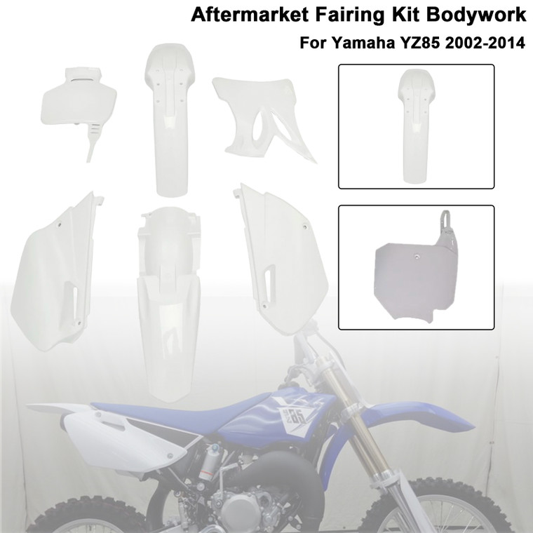 2002-2014 Yamaha YZ85 Body Plastic Kit Fender Fairing White Generic