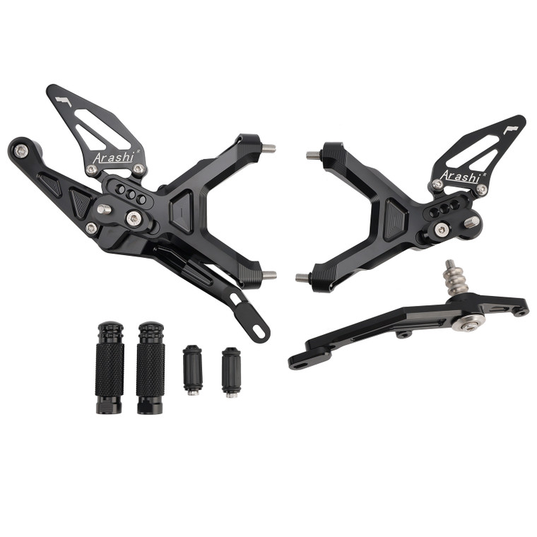 2019-2024 BMW S1000RR Adjustable CNC Rider Rearsets Footrest Foot Rest Pegs Black Generic