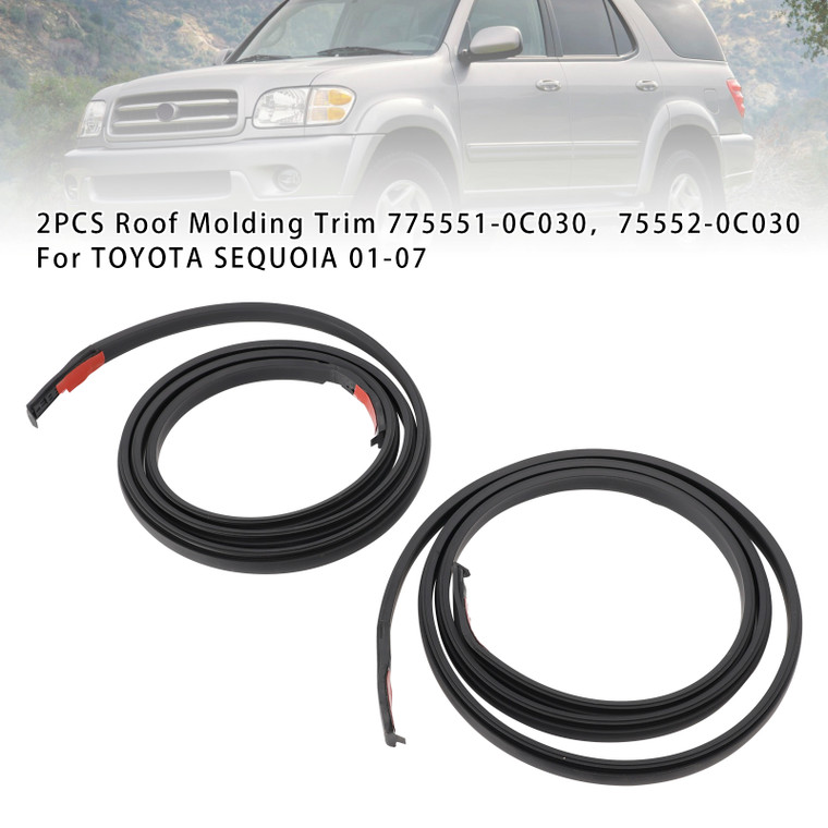 2001-2007 TOYOTA SEQUOIA 2PCS Roof Molding Trim 775551-0C030 Generic