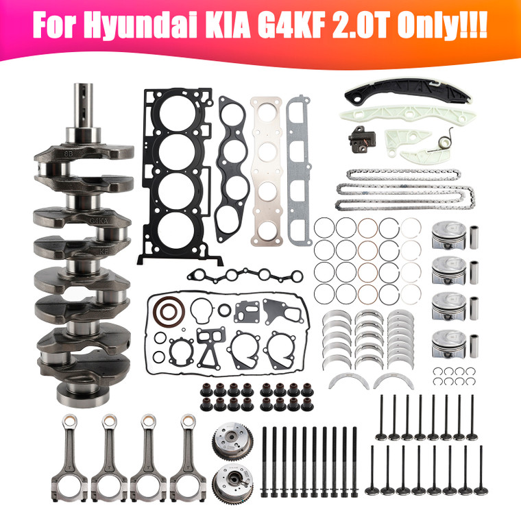 2011-2016 Hyundai Santa Fe Sport Sonata Genesis Coupe G4KF 2.0T Engine Rebuild Kit Crankshaft Con Rods Timing Generic