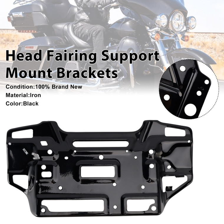 2014-2023 Harley Touring street Glide 1 PC Head Brackets 57000186 Black Generic