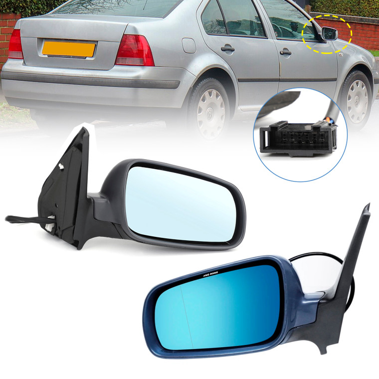 1998-2005 VW Bora 1998-2005 Left&Right Hand Side Door Wing Mirror Heated Electric Primed 1J1857507D Generic