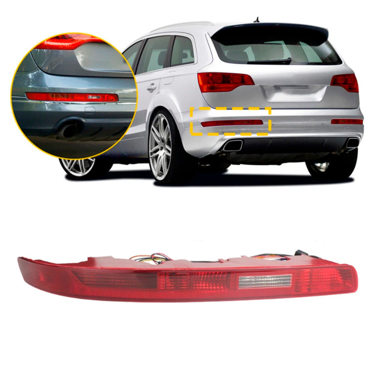 2007-2015 Audi Q7 US version Left Rear Bumper Reflector Tail Light Lamp Red Lens 4L0945095A Generic
