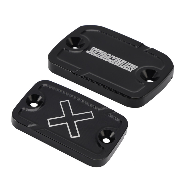 2015-2022 2023- Ducati Scrambler 800 CNC Front Brake and Clutch Fluid Tank Caps Black Generic