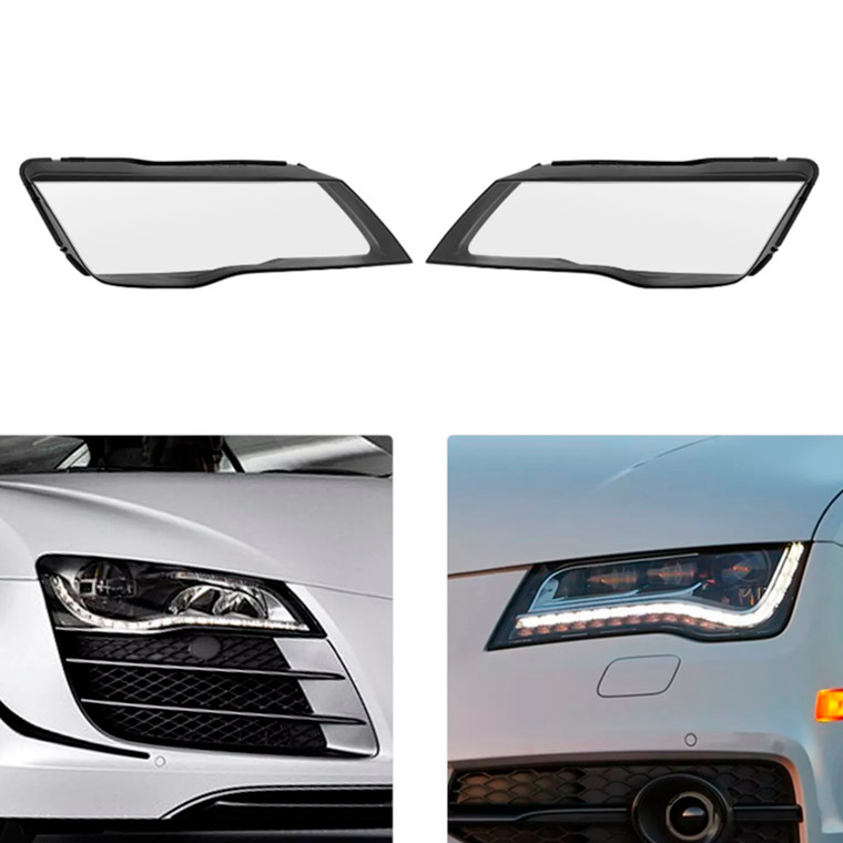 2012-2015 Audi A7 S7 RS7 2Pcs Front Headlamp Headlight Lens Cover Shell Clear Generic