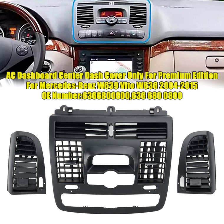 2004-2015 Mercedes-BENZ Vito W639 Center Front L&R Dashboard A/C Air Conditioner Outlet Cover Generic