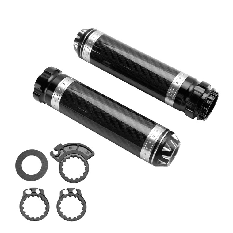 Motorcycles Scooter 7/8"/22mm Motorcycle Handle Bar Hand Grips Custom Universal Silver