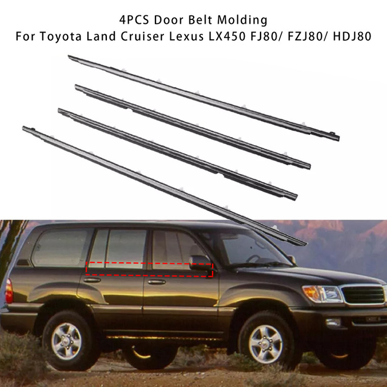 1991-1998 Toyota Land Cruiser 4PCS Door Belt Molding 75710-60021 Generic