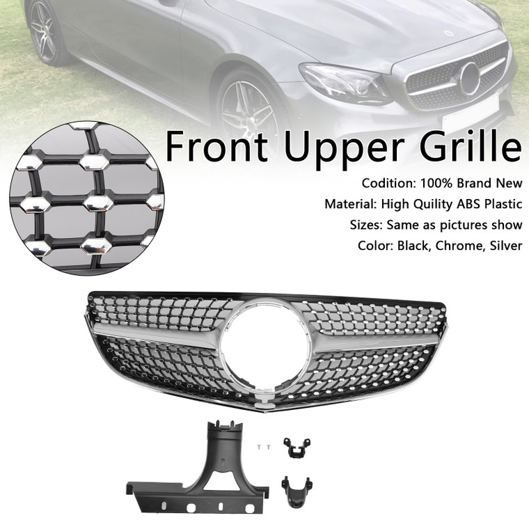 2014-2017 Mercedes Benz E-Class W207/ C207 Diamond Front Upper Grille With badge Generic