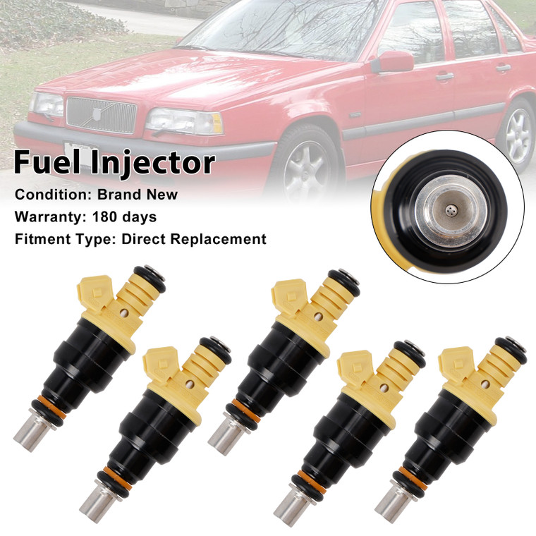 1991-1997 Volvo 850 2.4L 2.0L I5 5PCS Fuel Injector 0280150779 Generic