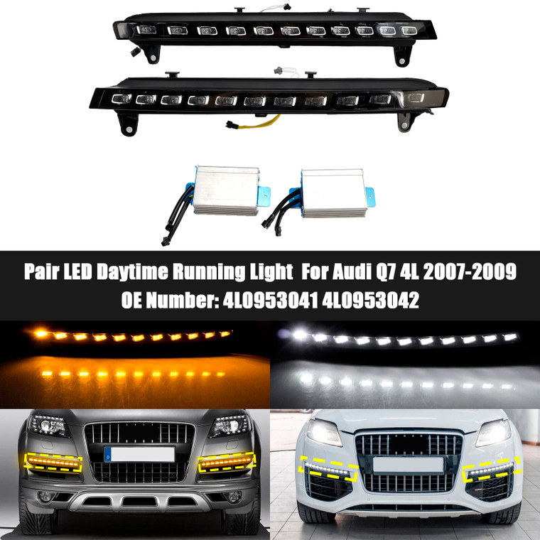 2007-2009 Audi Q7 2x LED Daytime Running Light 4L0953041 4L0953042 Generic