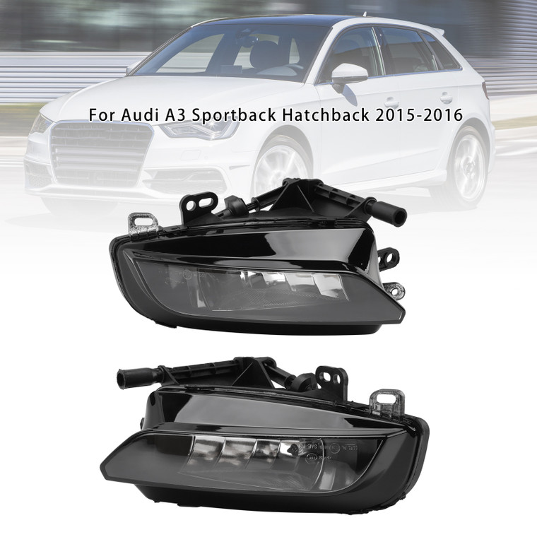 2015-2016 Audi A3 Sportback Hatchback 1 Pcs Front Left+Right Fog Light Lamps 8V0941699C 8V0941700C Black Generic
