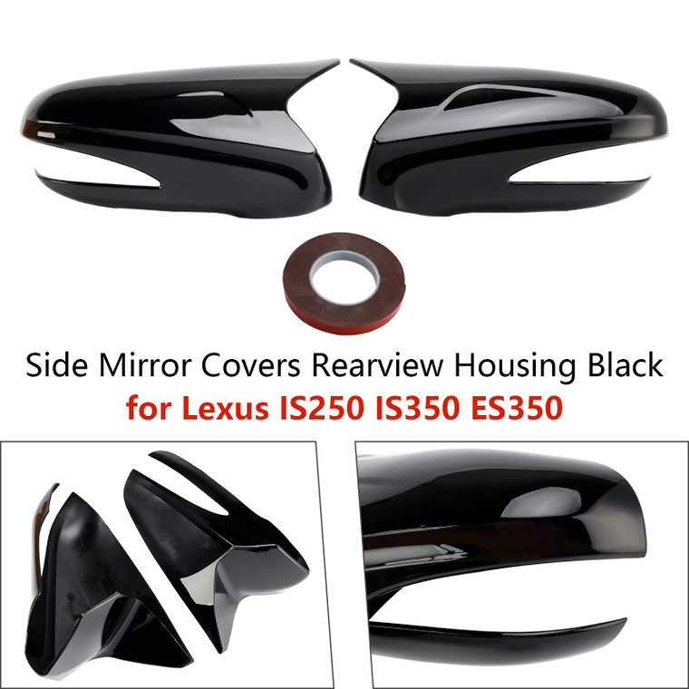 2009-2012 Lexus ES350 Side Mirror Covers Rearview Housing Black Generic