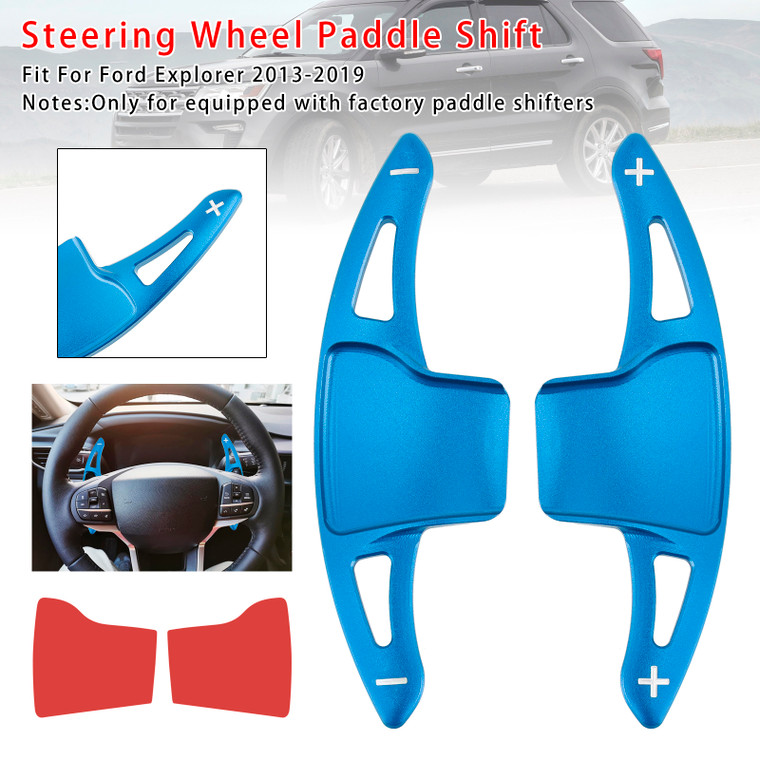 2013-2019 Ford Explorer Steering Wheel Paddle Shifter Extension Aluminium Blue Generic