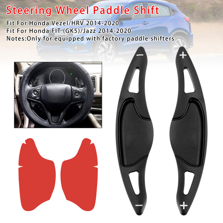 2014-2020 Honda FIT (GK5)/Jazz Steering Wheel Paddle Shifter Extension Aluminium Black Generic