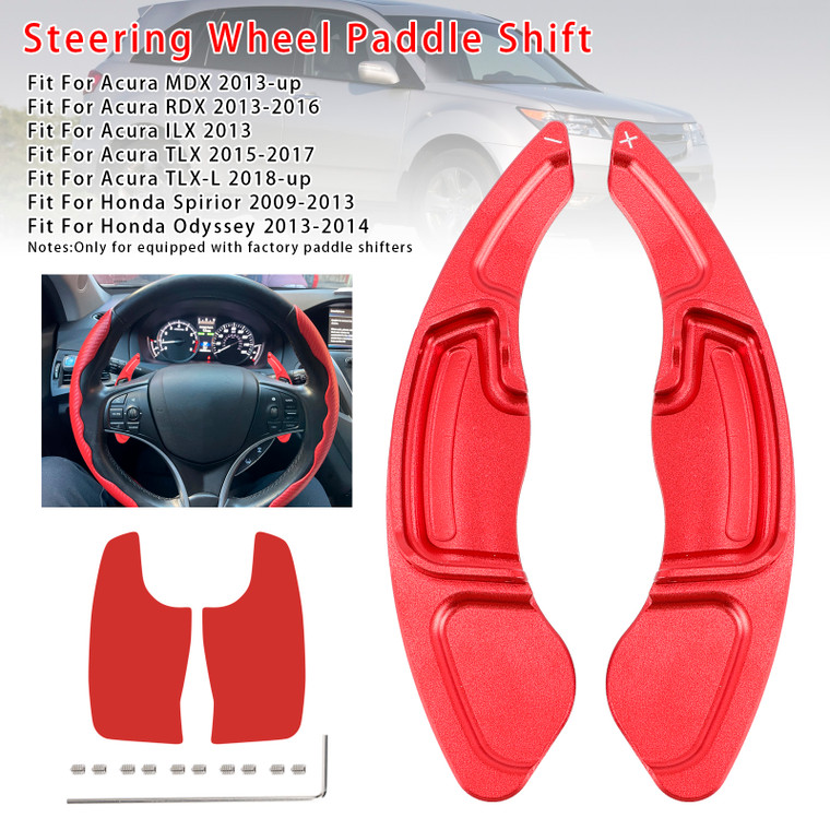 2013-2018 2018- Acura ILX TLX TLX-L Steering Wheel Paddle Shifter Extension Aluminium Red Generic