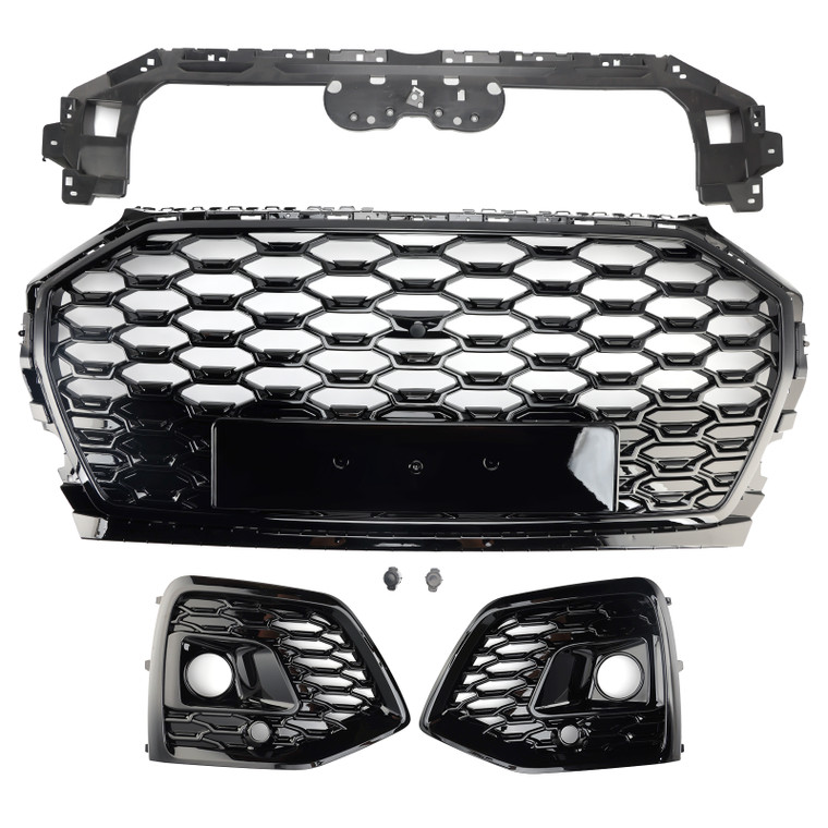 2021-2025 Audi Q5 SQ5 RSQ5 Style Front Honeycomb Mesh Grille Gloss Black Generic