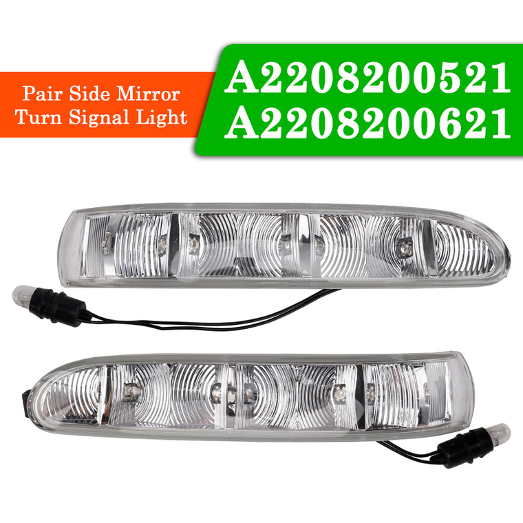 2002-2006 Mercedes-Benz W220 W215 CL55 CL500 CL600 Pair Side Mirror Turn Signal Light A2208200521 A2208200621 Generic