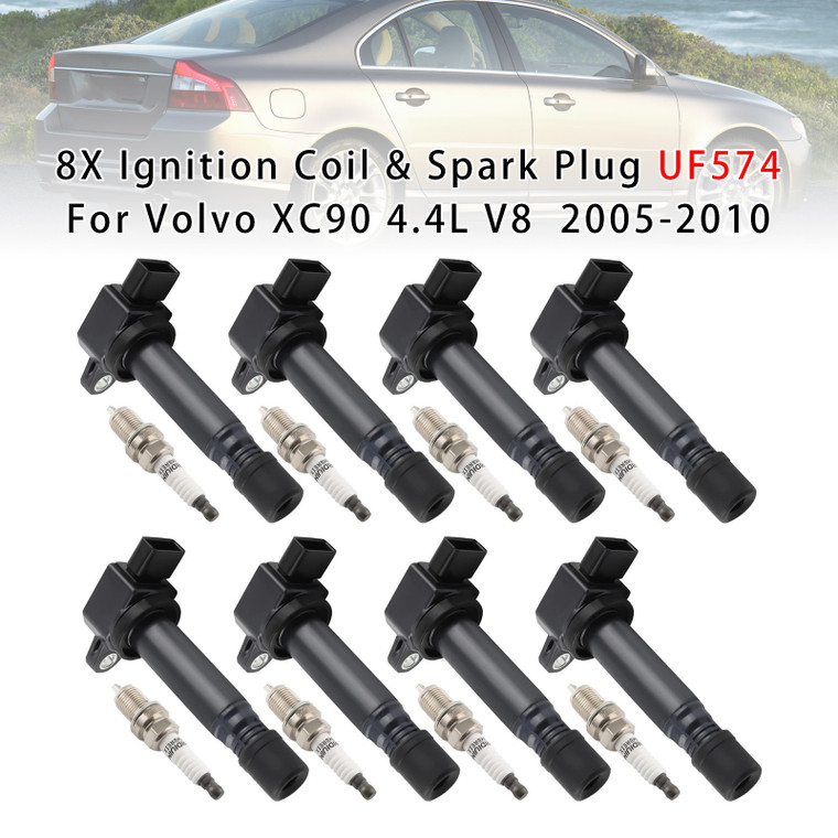2007-2010 S80 Base Sedan 4-Door 8X Ignition Coil & Spark Plug UF574 Generic
