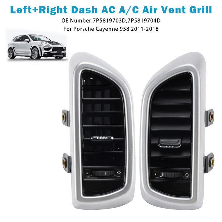 2011-2018 Porsche Cayenne 958 Left+Right Dash AC A/C Air Vent Grille 7P5819703D 7P5819704D Generic