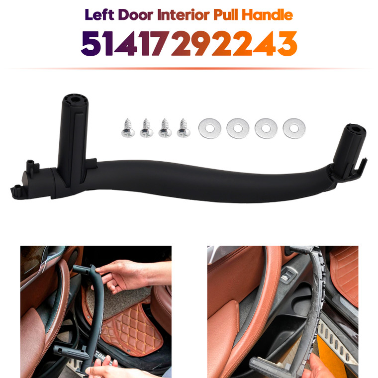 2014-2018 BMW X5 F15 Left Door Interior Pull Handle Inside Trim Black 51417292243 Generic