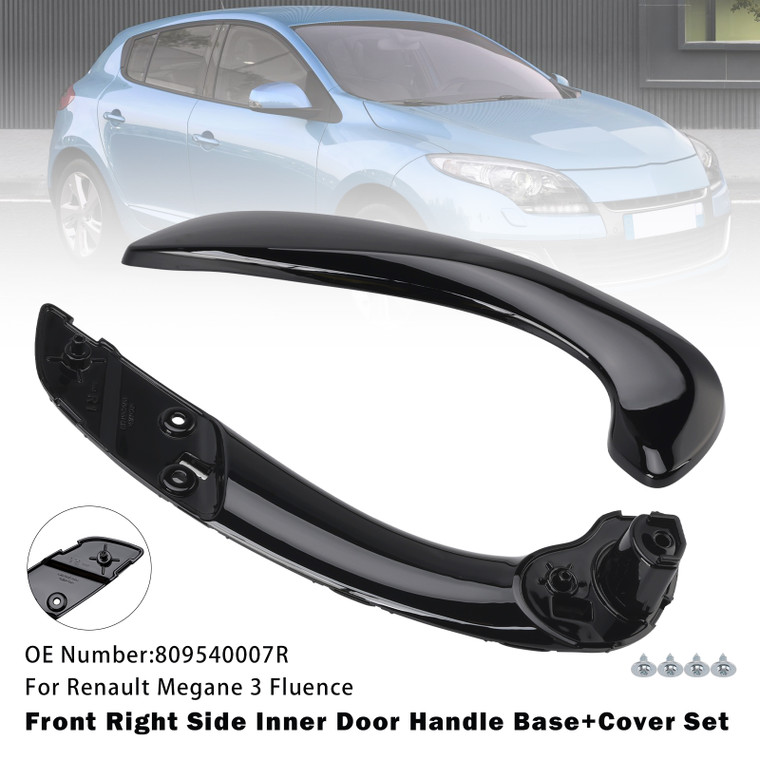 2008-2016 Renault Megane 3 Front Right Side Inner Door Handle Base+Cover Set Generic