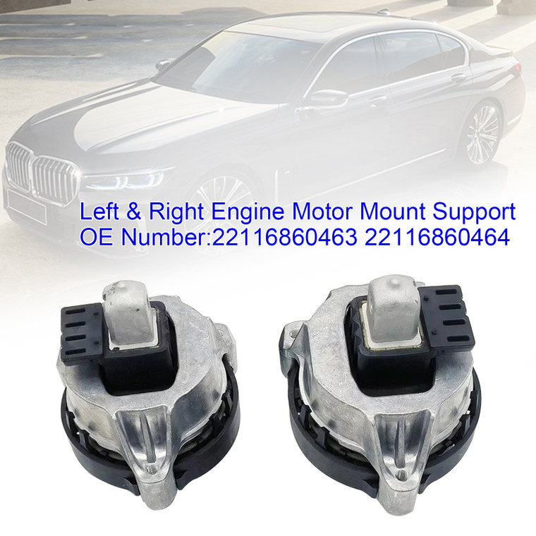 2018-2019 BMW 5 Series Left & Right Engine Motor Mount Support 22116860463 22116860464 Generic