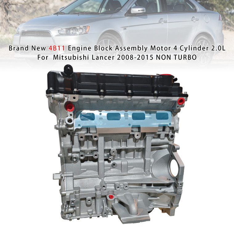 2008-2015 Mitsubishi Lancer Engine Block Assembly Motor 4 Cylinder 2.0L 4B11 Generic
