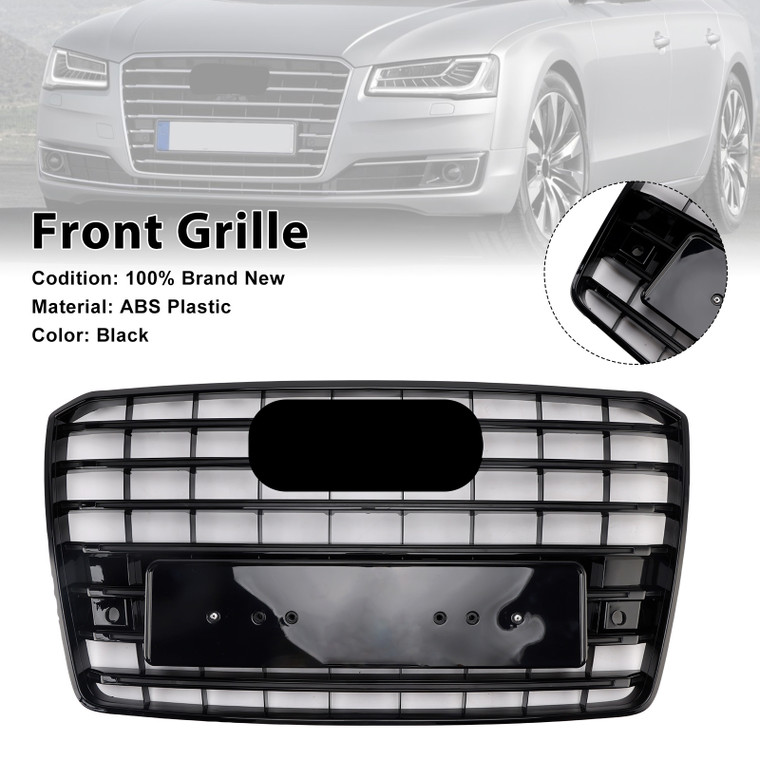 2015-2017 Audi A8 S8 S8Style Front Bumper Grille Black Generic