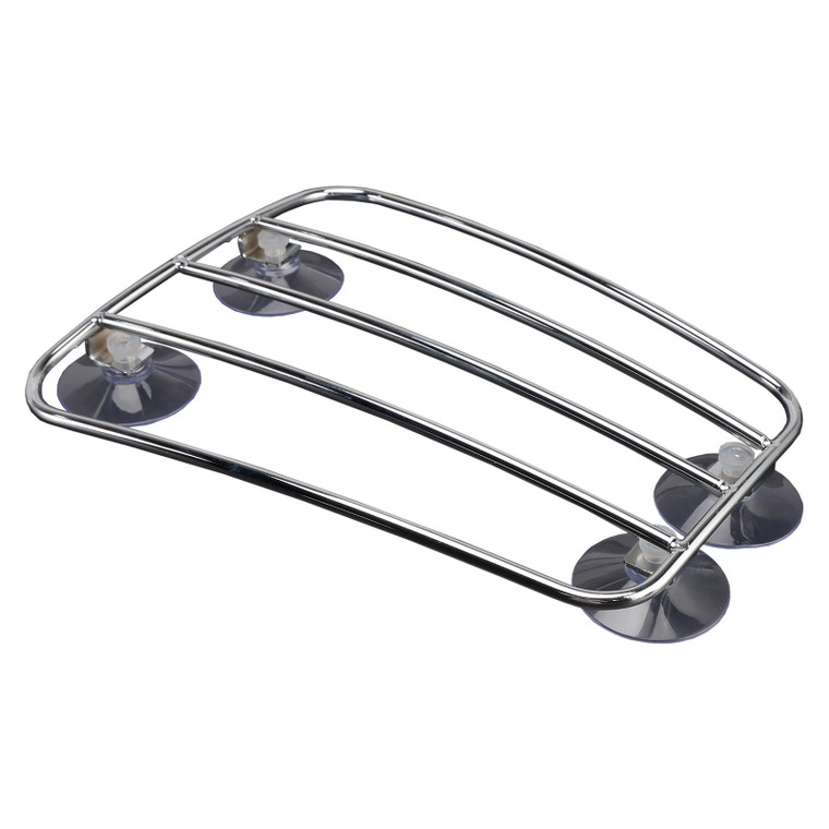 Motorcycle Fuel Tank Luggage Rack with 4 Suction Cups Chrome Universal