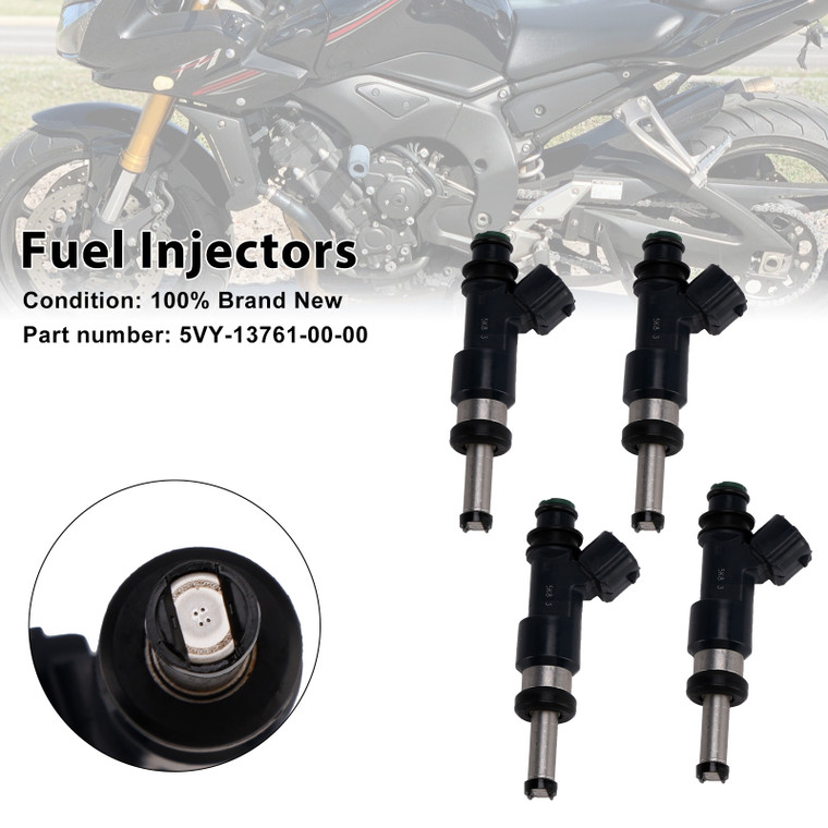 2004-2015 Yamaha FZ1 YZF-R1 FZS1 R1 4PCS Fuel Injectors 5VY-13761-00-00 Generic